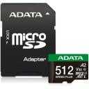 Adata microSDXC 512GB UD512GUI3V30A2SP-RA1 180MB/s skaitymas, 160MB/s ra&scaron;ymo, U3, V30, A2, atsparus vandeniui, atsparus smūgiams