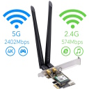 AirMax AX3000 WiFi 6 Bluetooth 5.0 PCIe Adapter Intel AX200 Dual Band 2 Antenas Melns Cudy WE3000