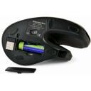 Gembird USB optinė pelė MUSW-ERGO-03, 6 mygtukai, 1600 DPI, ergonomi&scaron;kas dizainas, belaidė, juoda
