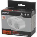 Denver Nutikas pistik SHP-200MK2 118141100012, AC230V 16A, Wi-Fi 2,4GHz, h&auml;&auml;letusjuhtimine, energia j&auml;lgimine