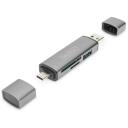Digitus m&auml;lukaardi lugeja DA-70886, 1xUSB 3.0, 1xUSB-C, 1xSD, 1xMicroSD, 5Gbps, 480Mbps, alumiinium, hall