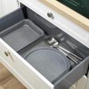 Russell Hobbs Cep&scaron;anas komplekts RH03756, 3 daļas, 220&deg;C, oglekļa tērauds, pelēks, marmora efekta nepiedego&scaron;s pārklājums