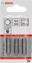 Skrūvgrieža uzgaļi Extra Hard, S2 tērauds, HEX6, 25mm, 3gab, 2607001728, BOSCH