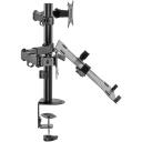 Sbox LCD-LM01-2, 17"/43cm-32"/81cm, 13kg, 100x100, +45&deg;/-45&deg;, +90&deg;/-90&deg;, +180&deg;/-180&deg;, melna, tērauds/plastmasa