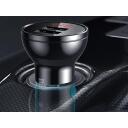 Baseus automobilių įkroviklis su ekranu TZCCBX-0G, 24W, 2xUSB, 4.8A, 1.2m 3-in-1 laidas, aliuminis, nailonas