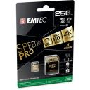 Emtec microSDXC 256GB UHS-I U3 V30 SpeedIN Pro ECMSDM256GXC10SP, 256GB, 100MB/s, 50MB/s, UHS-I, V30, Class 10