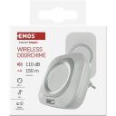 Emos Juhtmevaba uksekell P5733W, P5733W, 150m, 36 meloodiat, IP44, 110dB, 1x3V CR2032 kaasas, self-learning