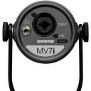 Shure MV7I mikrofonu un saskarnes, 24bit, 48kHz, dinamiska, melna, 1xXLR, 1xUSB-C, 1x3.5mm, 36dB, 128dB