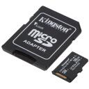 Kingston microSDHC UHS-I KAART SDCIT2/16GB, 16 GB, A1, V30, U3, 100 MB/s, SD adapter, vigaste plokkide haldamine, ECC mootor