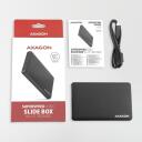 Axagon HDD корпус EE25-SLC USB 3.2 Gen 1, 2.5", черный, 0.32 м кабель, безвинтовой дизайн