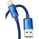 Baseus Crystal Shine USB Lightning kaabel CAJY000003, 1.2m, 2.4A, 480Mbps, alumiiniumisulamist, kootud kangas