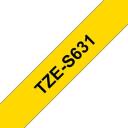 Brother TZe-S631 Laminēta līmlente, 8 m, 1.2 cm, melns uz dzeltena, ūdensizturīga, ekstra spēcīga pa&scaron;līmējo&scaron;a