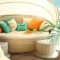 Комплект садовой мебели MUSE диван с балдахином и 2 табурета 27657 HOME4YOU