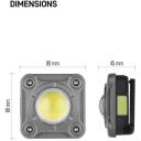 Emos COB LED перезаряжаемая рабочая лампа P4543, 1200 лм, 2000 мАч, 3 режима освещения, IP44, USB-C кабель