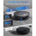 Ecovacs DEEBOT X11 PRO OMNI robotas dulkių siurblys sausas ir drėgnas valymas OMNI bazinė stotis 19500 Pa AIVI 3D LiDAR 6400 mAh 206 min 2.5 L juodas