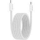 Кабель с подключением USB C к USB C быстрой зарядкой 60 Вт магнитной фиксацией и плетёным покрытием OnWire 60MG C-C 60W Magnet Braided 1 m Белый CND-CCMG60AB15W CANYON