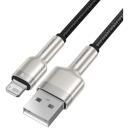 Baseus USB kabelis Lightning CALJK-A01, 1m, 2.4A, 480MB/s, cinko aliuminio + nailono pintas