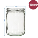 500ml keeratava kaanega klaaspurk BROWIN 132501, &Oslash;82mm, 6 konksu, 8 tk.
