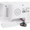 Adler LED kell termomeetriga AD 1186w, 9V, 230V, 50Hz, LED, valge, must, &auml;ratuskell, temperatuurin&auml;idik, niiskuse n&auml;idik