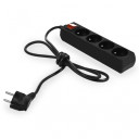 Daudzizstrādājumu pagarinātājs 4-izejām, 5.0m, melns, AW24692, Polija