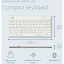 R-Go Tools klaviatuur RGOCOUSWLWH, kompaktne klaviatuur pausitarkvaraga, QWERTY, Bluetooth 5.0, valge