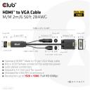 Club3D Видео кабель HDMI на VGA CAC-1712 2м 28AWG, VGA (D-Sub) + 3.5mm, HDMI + Micro-USB, 1920 x 1080