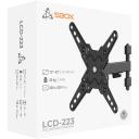 Sbox LCD-223-2, sienas stiprinājums, 13'' - 43'', 20kg, 75x75 - 200x200, melna, +90&deg; / -90&deg;, 6.6 - 37cm
