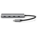 Digitus USB centrmezgls DA-70246, 4 x USB-C, tum&scaron;i pelēks, Genesys Logic GL3510 mikroshēma