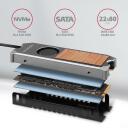 Axagon SSD jahuti M.2 CLR-M2FAN vask, 76 x 24 x 12 mm, 3 soojus&uuml;lekande padjad, kinnituste materjal