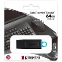 Kingston DataTraveler Exodia DTX/64GB, 64 GB, USB Type-A, USB 3.2 Gen 1, kaanekujuline, must t&uuml;rkiissiniste aktsentidega
