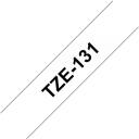 Brother laminēta lente TZe-131, TZe131, 8 m, 1,2 cm, melns uz caurspīdīga, termiskā pārnese, pa&scaron;līmējo&scaron;a, ūdensizturīga