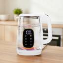 Adler Kettle with LED Display AD 1305wg, 2200 W, 1.7 L, Plastic, 360&deg; rotational base, White/Gold