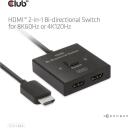 Club3D HDMI 2-в-1 переключатель CSV-1384 8K60Hz, 4K120Hz, 2 входа, 1 выход, черный
