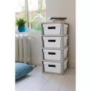 Комод на колесах с 4 ящиками Curver 0804355Y36 11L 30x36x69см серый/белый