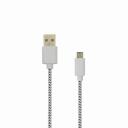 Sbox USB kabelis USB-1031W, 1m, USB A M, microUSB M, 480 Mbit/s, pīts kabelis, balta