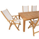 Ēdamistabas komplekts BALI galds, 6 saliekamie krēsli K13602 Allit