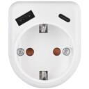 Emos Адаптер P0075, 1&times;, 1&times;USB-A 5V/2,4A/12W, 1&times;USB-C 5V/3A/15W, 3680W, IP20, защита от детей