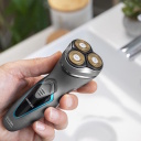 Electric rotary shaver with 3D head titanium coated blades and up to 40 min battery life PrecisionCare Titanium PerfectCut Black 4199 Cecotec