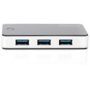 Digitus 4-portu USB centrmezgls DA-70231, 4x USB 3.0, melns, aktīvs, saderīgs ar Windows Vista/XP/7