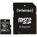 Intenso MicroSDXC m&auml;lukaart 3423492 256 GB, UHS-I, lugemiskiirus 90 MB/s, klass 10, U1, adapter kaasas