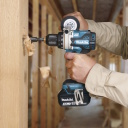 Makita DDF486ZJ bevielis gręžtuvas-suktuvas 18 V LXT 2 greičių iki 130 Nm sukimo momentas 13 mm griebtuvas elektrinis stabdis LED ap&scaron;vietimas MakPac II dėklas be baterijų ir kroviklio Mėlyna/Juoda