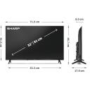 Sharp 32HF2265E 32" nutikas teler, 1366 x 768, 2 USB, 3 HDMI, Wi-Fi, Google TV, HDR10, Dolby AC-4