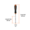 Kalts kokam 12,7mm, ērts rokturis, CrV 14621 FT-1/2 Truper