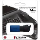 Kingston USB m&auml;lupulk DataTraveler Exodia M DTXM/64GB, 64 GB, USB Type-A, must/sinine