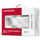 Axagon laadija ACU-PD30W 30W, 1x USB-C, kiire laadimine, valge, toiteadapter, CE, RoHS