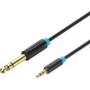 Vention audio kabelis, TRS 3.5mm uz 6.35mm, BABBG, 1,5m, melns, 26AWG, PVC