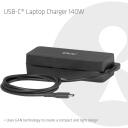 Club3D Зарядное устройство USB-C 140W CAC-1932, 140W, 1м, компактное, универсальное, быстрая зарядка