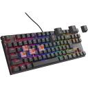 Genesis Mehāniskā Spēļu Tastatūra THOR 303 NKG-1881, 87 taustiņi, Vadu, RGB LED, Outemu Peach Silent, melna