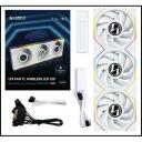 Lian Li Arvutikorpuse ventilaator G99.12TLLCD1W3W.00, 120mm, 12V, 3 ventilaatorit, 1900RPM, 62cfm, 27dB, FDB, valge