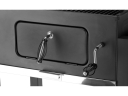 Ogļu grils ar kūpināšanas funkciju, LUND, 99925, 112x62x121 cm, melns, regulējams grils, termometrs, 3 rokturi, 2 riteņi
